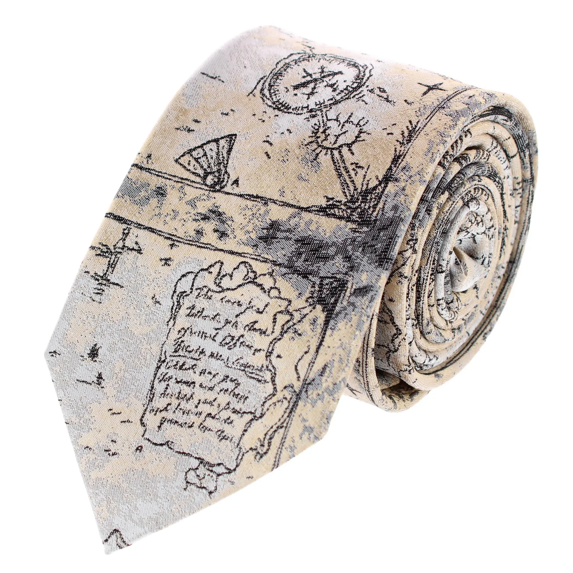 Trafalgar Sparrow's Bounty Treasure Map Silk Novelty Necktie, Ties