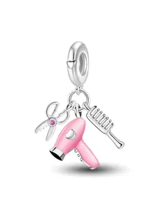 1Pc New Design Hair Dryer Charm Beaded Charm DIY Jewelry Making Kit for Bracelet Creative Craft Material Holiday Gift Pendant Women Birthday Gift Daily Wear Accessories