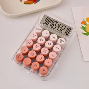 Transparent Gradient Calculator with Display, 1 Count Battery Powered Portable Mini Calculator Excluded Battery, Accounting Supplies for Home School Office, Stationery Supplies