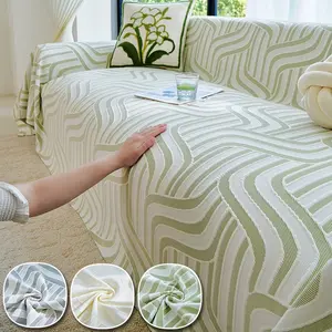 1PC Bohemian Wave Sofa Cover, Pet-Friendly, All-Seasons, Soft Breathable, Non-Slip, Fits 1/2/3 Seater Sofas, Living Room Decor