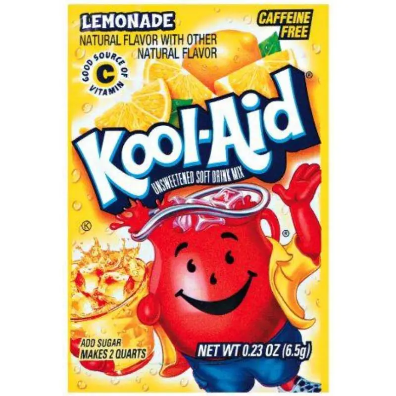 Kool-Aid Lemonade Drink Mix Packets - 24 Count, 0.13oz Each, Easy Lemonade Fix, Quick Add-Water Refreshing Beverage Flavoring Powder, Quick Add‑Water Mix