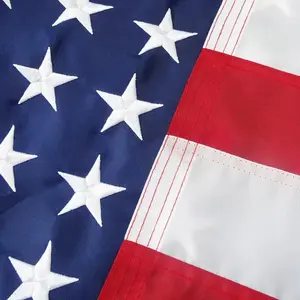 3x5 ft American Flag - Nylon Fabric, Embroidered Stars, Sewn Stripes, Brass Grommets, UV Protected, Durable Home Supply Banner for Outdoor Use, Festive Gift, American Flags