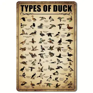 Vintage Duck Hunting Metal Sign, Duck Knowledge Wall Art, Rustic Design Wall Decor for Home Kitchen Bathroom, Home Decor, Vintage Plaque Decoration