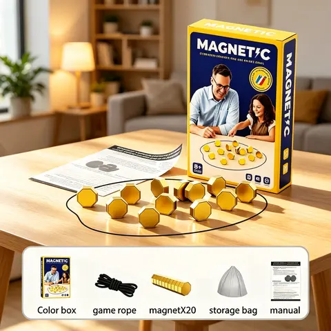 Magnetic Chess Board Game Set with 20 Magnets, Travel Bag, Portable Educational Strategy Option, Family Board Game with New Gameplay, Fun Party Activity, Office Stationery Gift for Adults