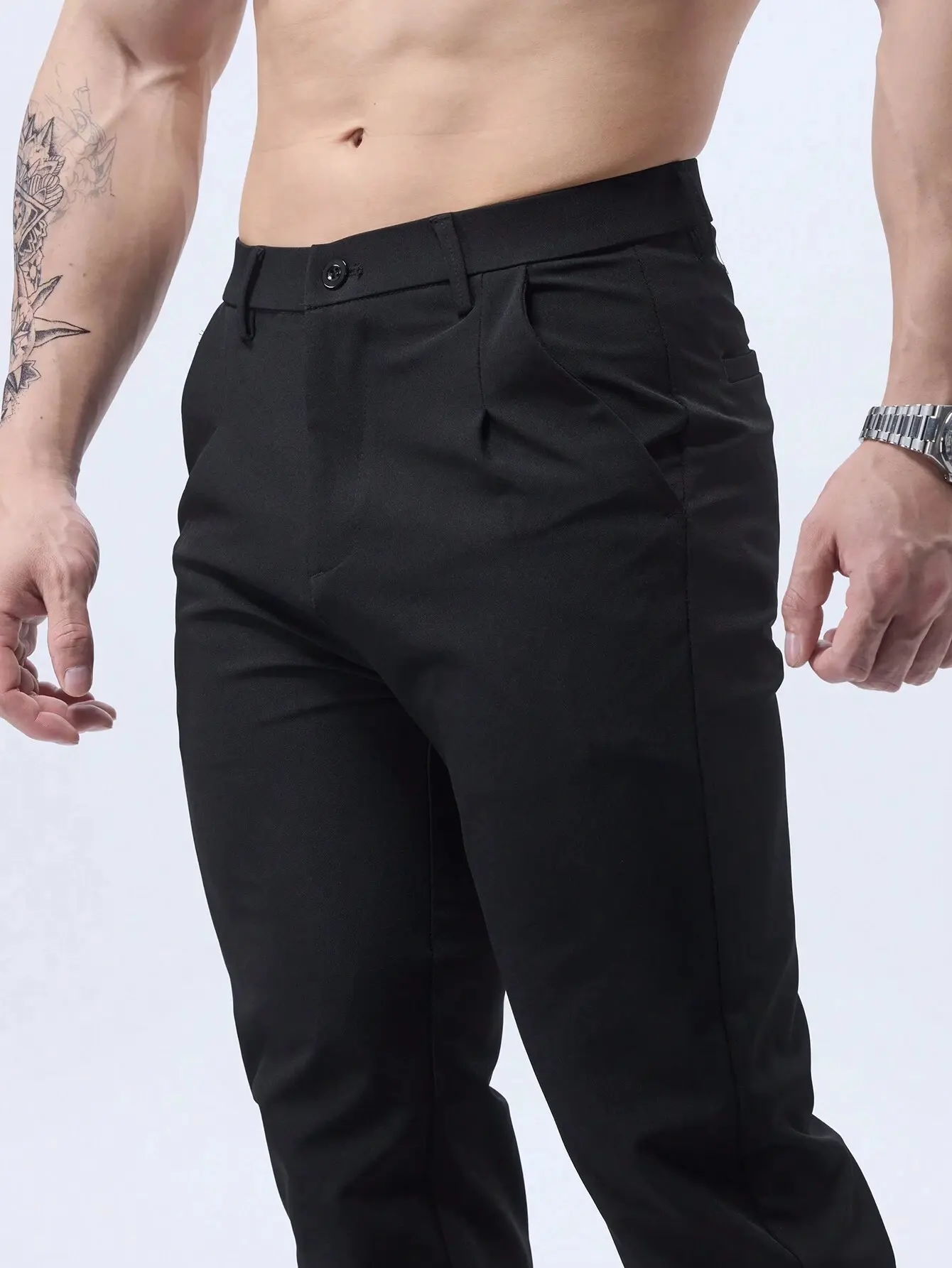 Men's Wrinkle-Free Stretchy Dress Pants, Mid-Rise Straight Fit, 2026 New Arrival, Breathable Stylish, Ideal for Golf, Outdoor, All-Season Masculine Office Commuter Style