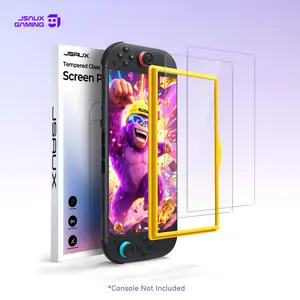 JSAUX 2-Pack Anti-Glare Screen Protector for Nintendo Switch 2, Matte Tempered Glass Protector Easy to Install with Guiding Frame 9H Hardness Scratch Resistant Accessories for Switch2