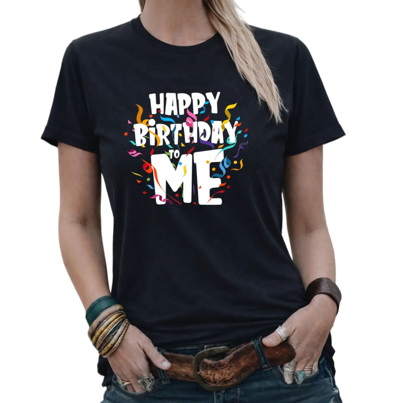 Happy Birthday - Happy Birthday to Me T-shirt - Lady Birthday Celebration Gift Party - Dressed in Fun Graphic Tea - Genderless Casual Tops - Designed for Birthday Season - Festive Style