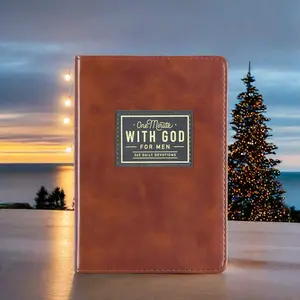 One Minute with God for Men | 365 Devotions in Brown Faux Leather | Daily Faith & Encouragement Journal | Portable 365-Day Reflection Book | Perfect Gift for Christmas, Birthdays, Holidays & New Year | Men’s Christian Self-Improvement Devotional Notebook