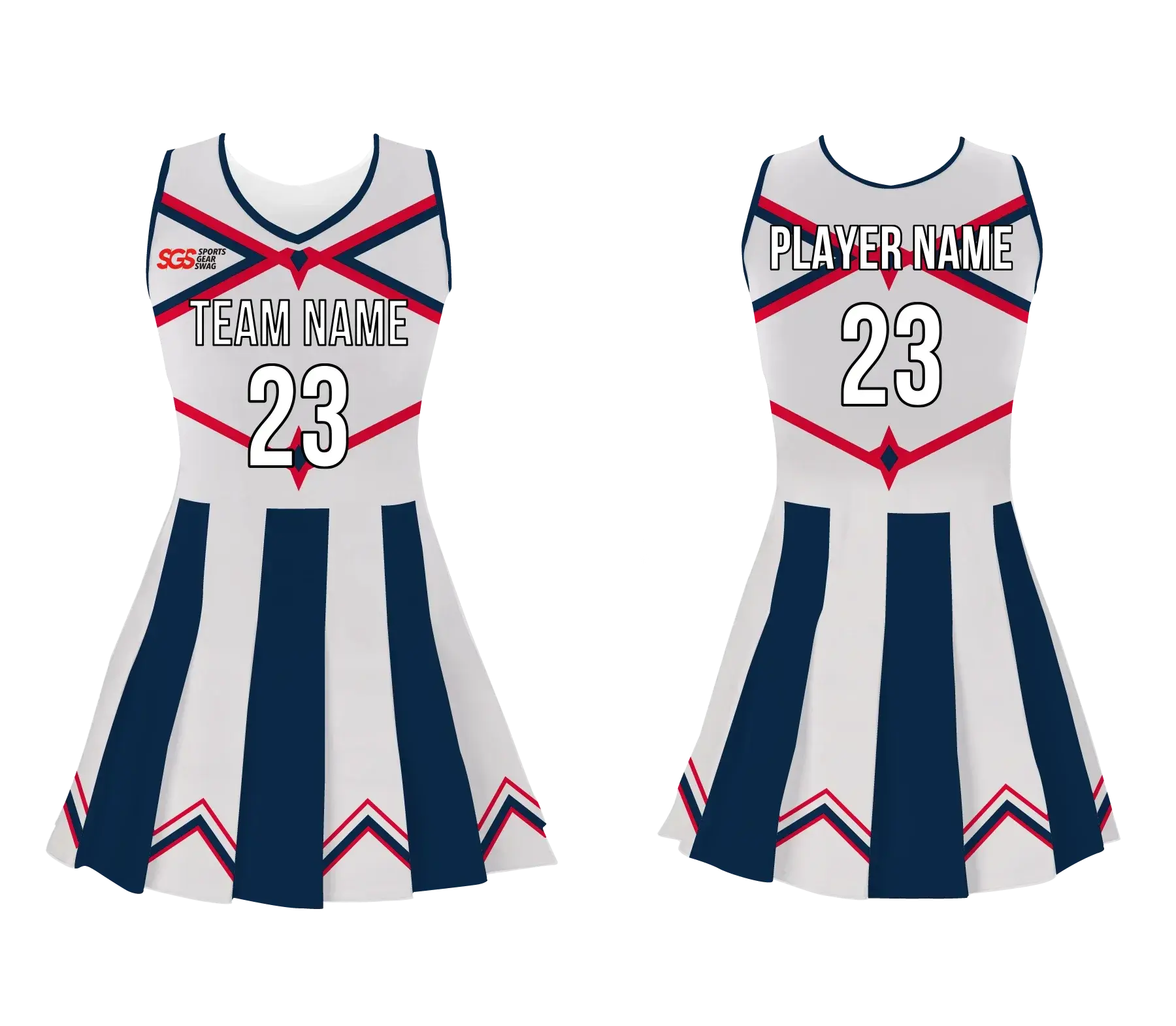 Custom Adult Youth Unisex Sleeveless Cheerleading Dress Bold Stripe