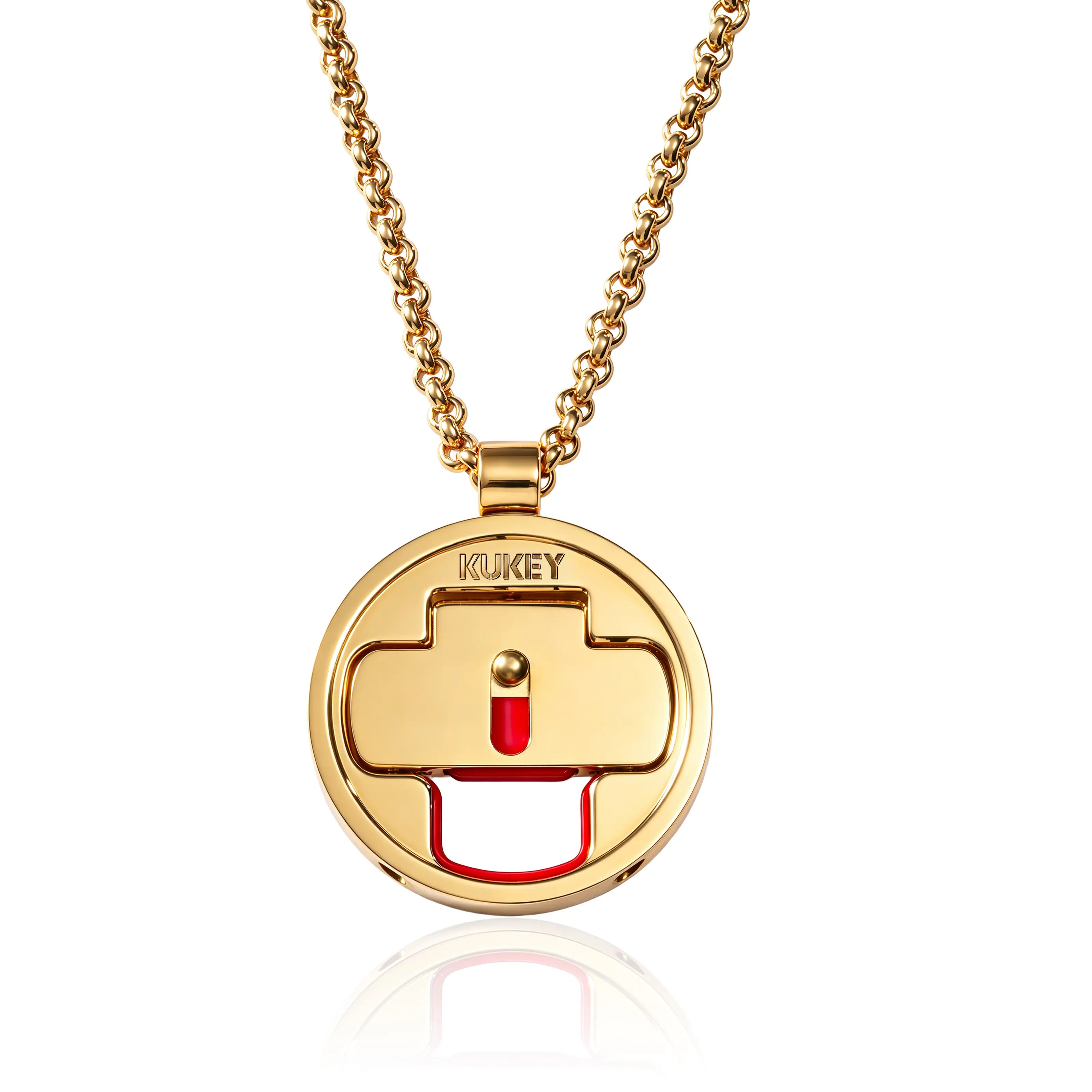 KUKEY Original Eyewear Pendant Necklace, Global Exclusive Pioneer Design, Watch-Grade 18K Gold Plating, Adjustable Chain, Universal for Holding Sunglasses, Reading Glasses, AI Glasses & Wireless Mic