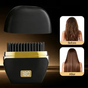1 PC Mini Cordless Hair Straightener Comb - Rechargeable USB- Portable Pocket-Sized Hot Comb with Comb Tip for Bangs, -the- Smoothing, Fast Styling for Straight Hair, Travel-Friendly Hair Wireless Cordless Straightener