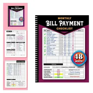 Purple Bill Payment Tracker Notebook – 48-Month Budget & Finance Organizer with Monthly Checklist – Personal & Office Planner for Money Management, Dorm & Travel – Perfect for Holiday & Year-Round Financial Goals