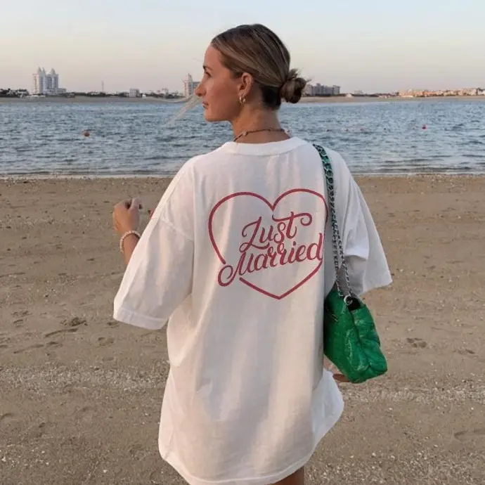 Just Married Tshirt - Bride Tee, Newlywed Top, Honeymoon Outfit, Wedding After Party Tee, Couples Tshirts, Mr and Mrs Matching Tees