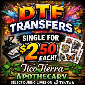 Tico Tierra Apothecary DTF Heat Transfers Single Image for Personalized Apparel Versatile Application Easy to Use Clear Precise Transfer