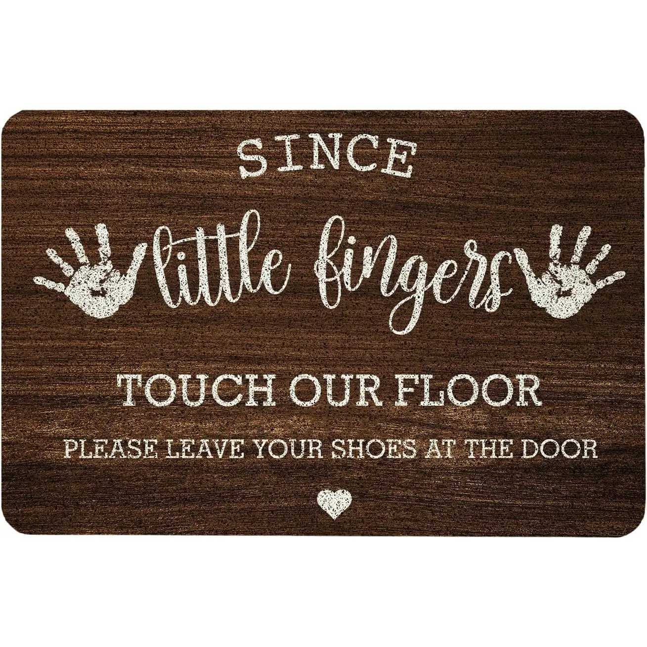 Welcome Door Mat Doormat,Please Remove Your Shoes Doormat,Since Little Fingers Touch Our Floor Please Remove Your Shoes at The Door Mat for Front Door Home Entryway Porch,17"X30",(Brown)