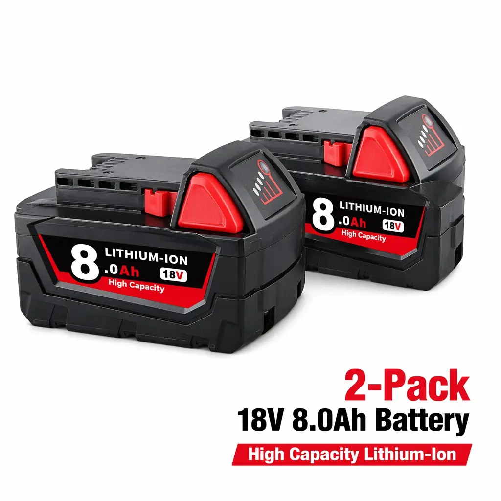 2-Pack Rechargeable Milwaukee M18 18V 9.0Ah Replacement Battery - M18 Compatible for M18B9, M18B6, Milwaukee 48-11-2460 Cordless Drill Impact Driver, Ideal for DIY Users & Cordless Tools, Rechargeable Battery
