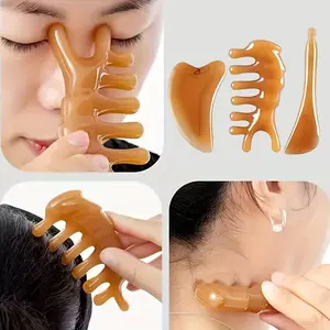 3Pcs Gua Sha Scraping Massage Tool Set Facial Body Scraping Board Comb Spa Trigger Point Massage Gift for Mom Girlfriend