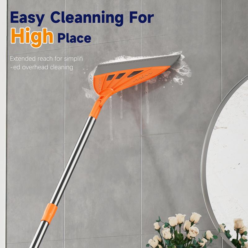Magic Air Silicone Broom Sweeper Orange Household Squeegee for Floor Cleaning Bathroom Pet Hair Broom Brush Set with Handle Multifunctional Cleaning Tool