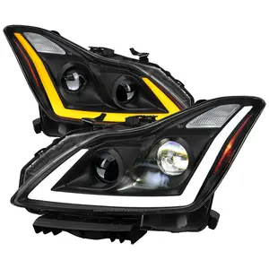2008-2013 G37 / 2014-2015 Q60 Coupe / Convertible Sequential Switchback LED Turn Signal Full LED Projector Headlights (Matte Black Housing / Clear Lens)