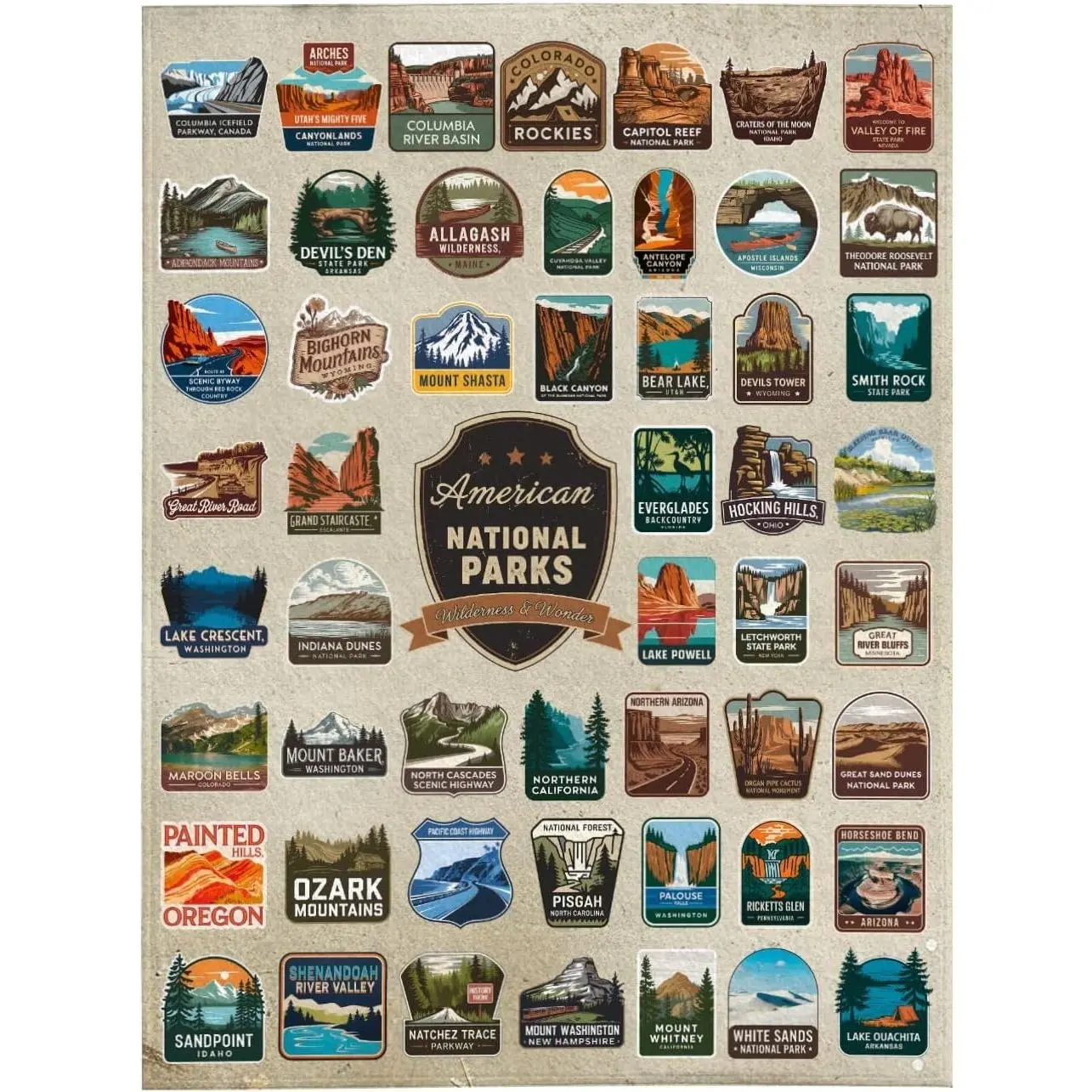 Adult American-Themed Landscape Graphic Flannel Blanket, Personalized America National Park & Wilderness Wonder Blanket, Personalized Blankets, American-Themed Blankets