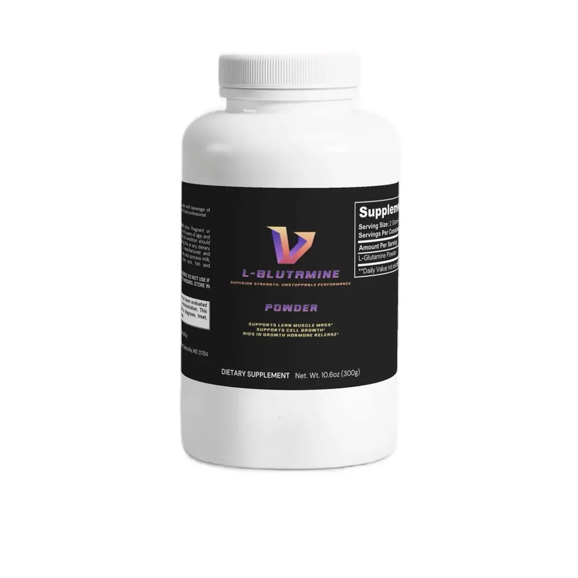 L-Glutamine Powder for Gut Health - Supplement for Lean Muscle Mass and Growth Hormone Release - Edible