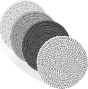 Trivets for Dishes, Pots and Pans, 4 Heat Resistant Hot Pads, Pot Holders for Kitchen, Plate Mats for Countertops, Table, Home Essentials, Farmhouse Decor