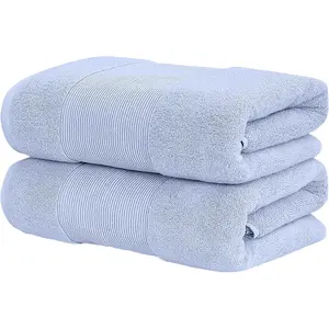 Air Cloud 2-Pack 100% Zero-Twist Cotton Bath Sheet Set - Super Absorbent & Quick Dry 500 GSM, Soft & Plush Blue - Perfect for Luxury Bathroom Spas