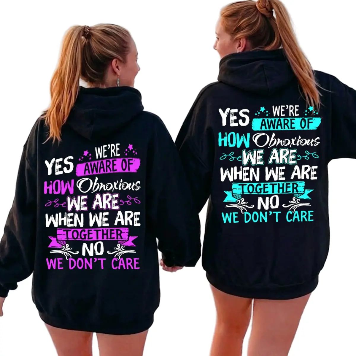 Cute Best Friend Hoodies, Yes We’re Aware How Obnoxious We Are Together Hoodie, Funny Matching Bestie Sweatshirts, Friendship Gift for Best Friends