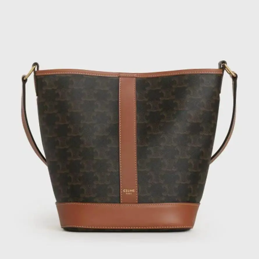 Pre-owned Celine Small bucket in triomphe canvas