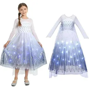 Sincere Party Toys Girls Princess Dress Up Costume:Rapunzel Dress For Girls,Light Up Halloween Snow Queen Princess Dress