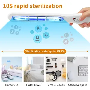 ULTRAVIOLETBEAMS UV-C Germicidal 5W Quartz Lamp With Foldable Bag, Anti UV-C Glasses. Rechargeable Portable Ultraviolet Sterilizer/Sanitizer