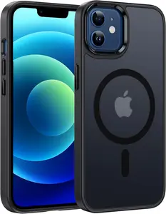 iPhone 12 Phone Case: Magnetic Matte Textured Military Grade Drop Protection Translucent Cell Phone Cover