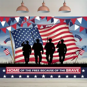 Independence Day Party Banner 1pc Polyester Decor for 4th of July Home Room Wall Decor Photo Props Festive Background Supplies Gifts