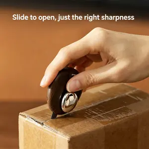 Handheld Safety Box Opening Cutter, Mini Pebble Shaped Utility Knife, Durable Round Blade, Prevent Hand Injury, Home Package Unpacking Tool