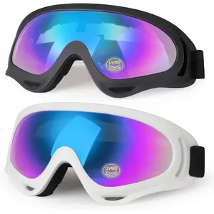Goggles ATV Dirt  Motocross Riding Racing Goggles for Men Women  Youth Adult UV400 Anti-Fog Scratch  Lens with Adjustable Elastic Headband 2 Pack Color Lens