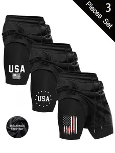 Men's 3-Piece Summer Sportswear Set, Breathable Quick-Dry Fabric, Ideal for Running, Gym, Basketball, Casual Wear, Athletic Sportswear