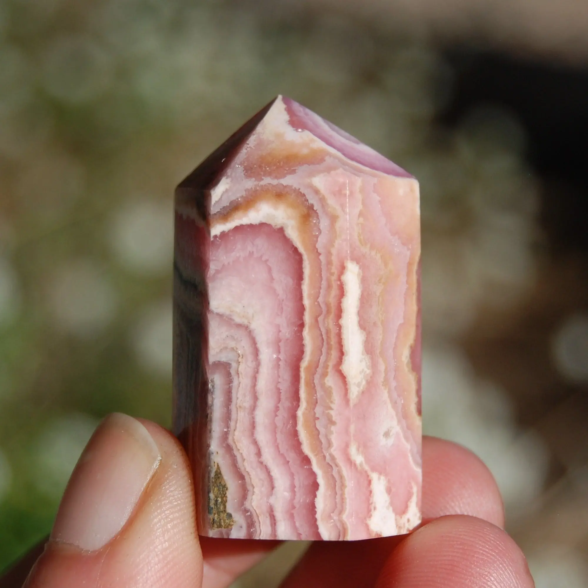 1.75in 52g Rhodochrosite Crystal Tower, Genuine Rhodochrosite Gemstone, Argentina
