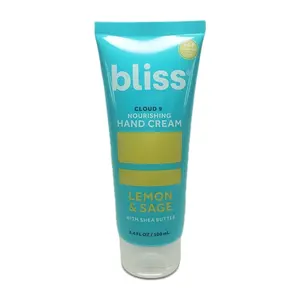 Bliss Cloud 9 Nourishing Hand Cream 3.4oz with Shea Butter & Lemon Sage Scent Softens Hydrates Dry Skin Travel Friendly