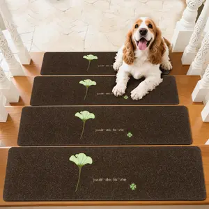 [SpringGlowUp] HEBEMAT Non Slip Chenille Stair Runner for Wooden Steps 8"x30" Indoor Reusable Soft Washable Rugs with Anti Slip Adhesive for Pets & Kids Stairway Grip Treads Decorative Mats
