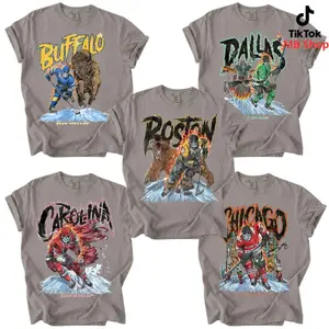 Comfort Colors Grey. Skeleton Hockey T-shirts - DEAD THREADS ORIGINAL PTS