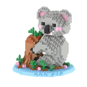Larcele Animal Series Micro Building Blocks Animal Set, DIY Mini 3D Building Toy Bricks,1000 Pieces KLJM-07 (Koala) small building