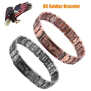 American Soldier Eagle Pattern Bracelet Adjustable Pure Copper Magnetic Healing Energy Jewelry for Men Women Arthritis Pain Relief Symbolism Style and Functionality