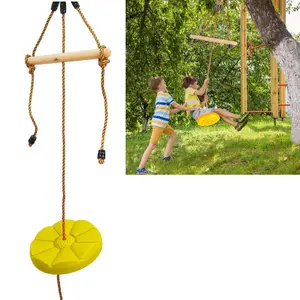 Swing for Kids & Adults, Disc Swing, Tree Swing Set Accessories, Swurfer swing Rope Swing Adjustable Swing Set with Monkey Bars 3-in-1 Heavy Duty Swingset for Zipline Outdoor Backyard, Durable Garden Play Equipment, Perfect for Backyard Fun