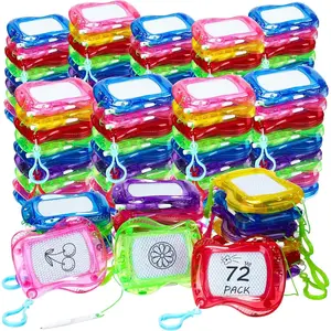 72 Pack Mini Magnetic Drawing Board for Kids, Backpack Keychain Clip Erasable Doodle Sketch Writing Pad for Kids Birthday Party Favors, Prizes, Goodie Bag Fillers, Gift Bag Toys
