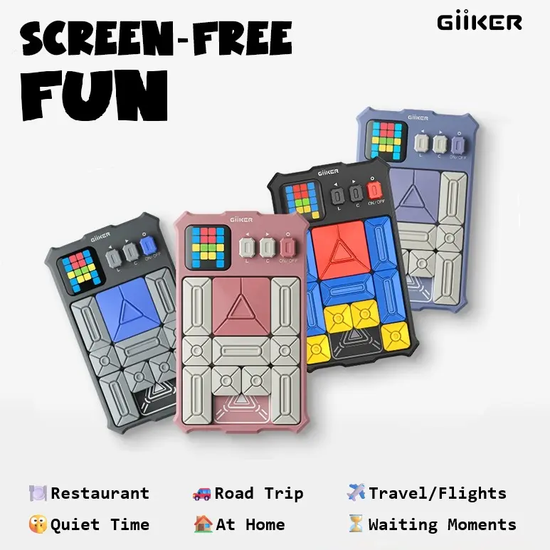 [Summer Sale] GiiKER Screen-Free Sliding Puzzle Game for Kids & Adults | Stress Relief | Brain Teaser | Boost Logic & Focus  | Travel-Friendly Toy  | Birthday and Holiday Gift, Brain Teaser Puzzles, Unisex