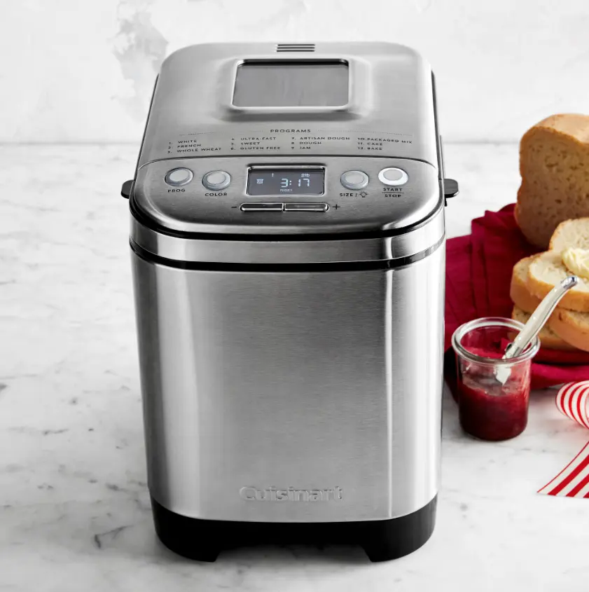 Cuisinart Bread Maker, Automatic Bread Machine, Programmable Bread Maker with Multiple Settings, Homemade Bread Machine for White, Whole Wheat & Gluten-Free Bread, Dough, Jam & More