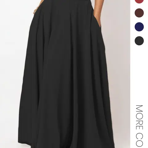 Women's Solid Pocket Flared Skirt, Elegant High Waist A-Line Maxi Skirt for Party Holiday Wedding Guest, Ladies Bottoms for All Seasons, Flowy Skirt