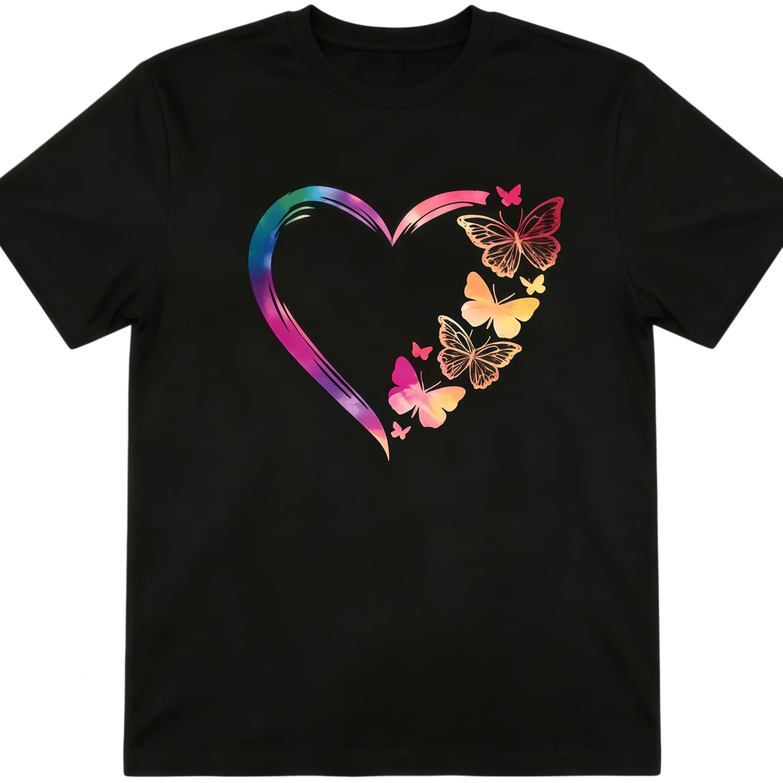 Butterfly Heart Graphic Tee Vintage Print, Men's T Shirts, Cotton Tee, Trending Graphic Tees, Streetwear Tees, Oversized Casual Summer Outfit