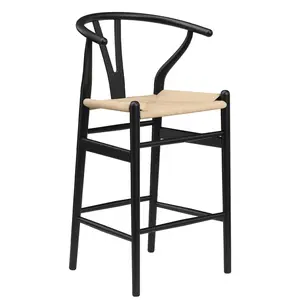 Barstool,Weave Counter Height Bar Stools, Fully Assembled Rattan Bar Chairs for Kitchen Island,1pc,Beige