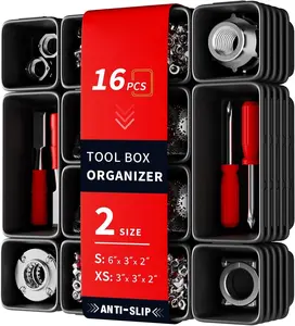 16 count Small  Tool Box Organizer Trays, tool box trays organizer for Toolbox Organization,  Trays and Screw Organizer Box for Tool Chest, Garage Drawers and Workbench